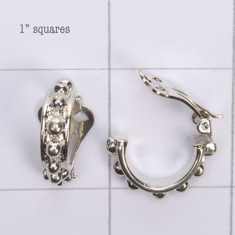 Mix and match Silver plated bobble earring clip
