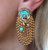 Cherub vintage clip earring with turquoise beads