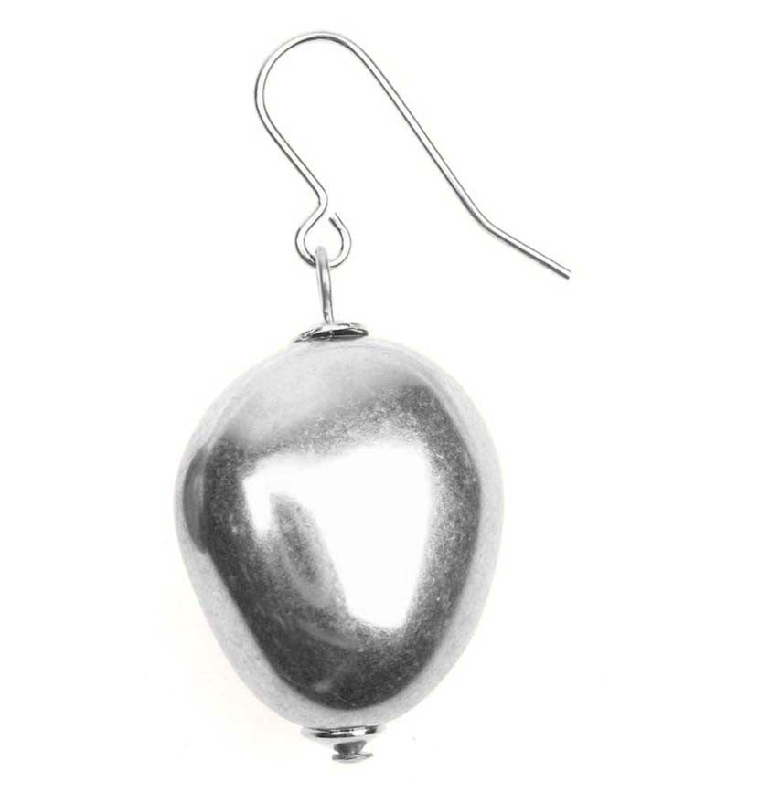 Antique Silver plated nugget earrings