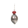 Antique silver plated decorative earrings with coral.