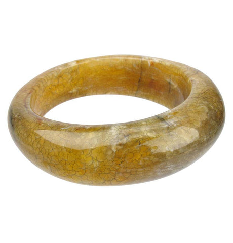 Cracked light tortoise wavy bangle