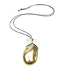 Clear and antique gold plated nugget pendant