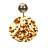 Stunning antique gold disc clip earrings with large tortoiseshell drop