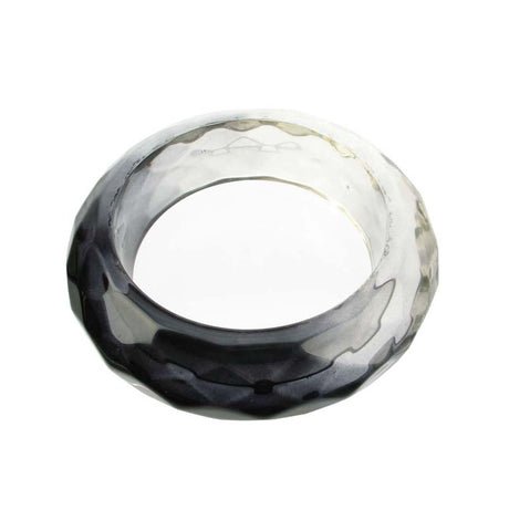 Smoked  faceted resin bangle
