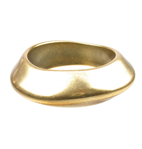 Angular antique gold plated bangle