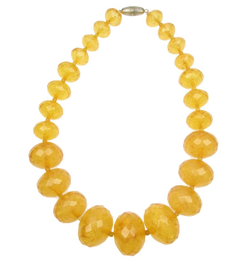 Graduated faceted honey necklace