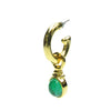 Star emerald glass drop vintage earrings