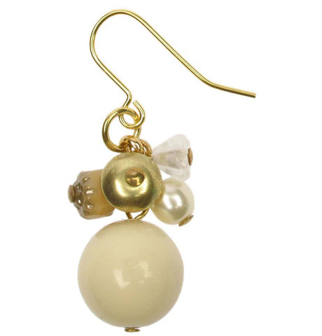 Delicate ivory crystal and gold drop earring