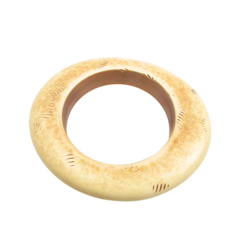 Antique Ivory Resin oval bangle