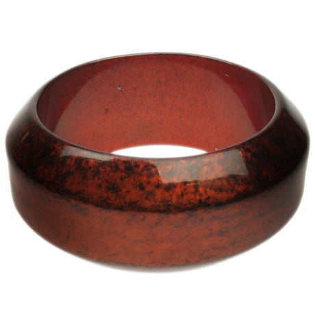 Lacquered Red Geometric Resin Bangle