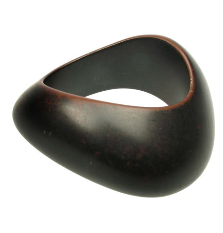 Chunky wavy antique wood acrylic resin bangle