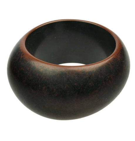 Chunky round red ebony resin bangle