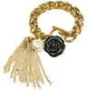 Chunky gold plated colour chain bracelet with tassel