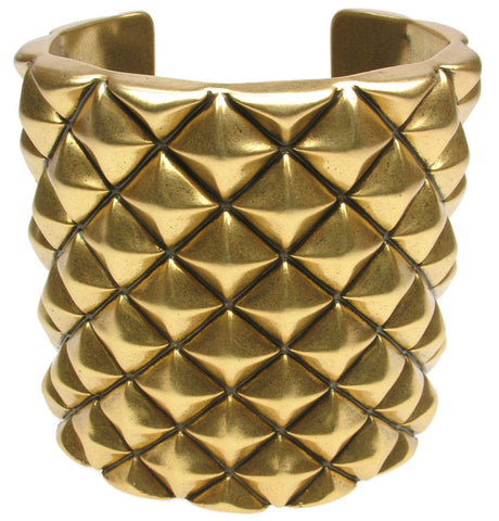 Studded cuff in antique gold colour
