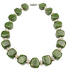 Green marbled cube necklace.