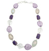 Delicate lilac and clear linked necklace