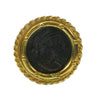 Vintage Etruscan style clip earring with black coin centre.