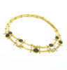 Double strand Etruscan style necklace with black coins.