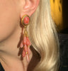 Coral coloured multi from clip vintage earrings