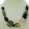 Eye catching mixture of black, bronze and tortoise necklace