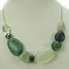 Subtle blend of forest coloured resin bead necklace