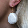 Cracked Ivory resin drop earrings