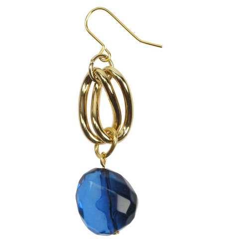 Smoked blue resin drop earrings