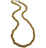 Chain necklace with mustard grosgrain ribbon