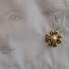 Vintage gold plated resin star and pearl clip earrings