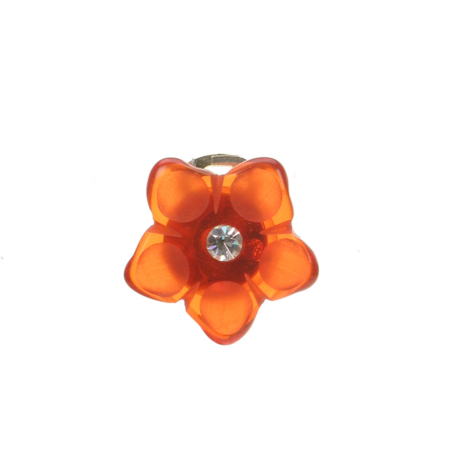 Orange diamante flower clip ear