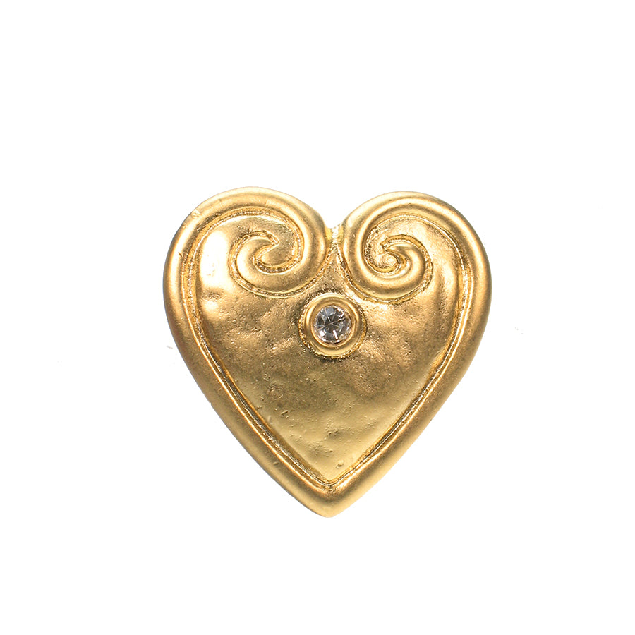 Vintage Gold Plated clip heart earring