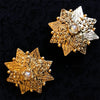 Vintage star and pearl clip earrings