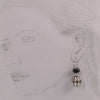 Antique silver plated decorative earrings with jet faceted crystal