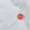 Clip hand carved orange coloured Italian earring