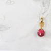 Diamante red coloured drop earrings