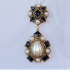 Vintage French pearl and black clip earring