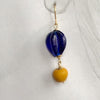 Amber and blue glass drop earrings 100% of proceeds go to Ukrainian charities