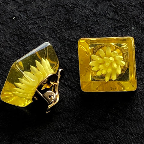 Yellow flower clip earrings 100% of proceeds go to Ukrainian charities