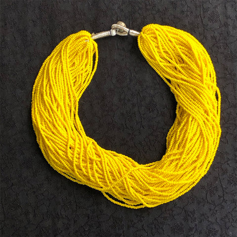 Yellow multi bead  necklace 100% of proceeds go to Ukrainian charities